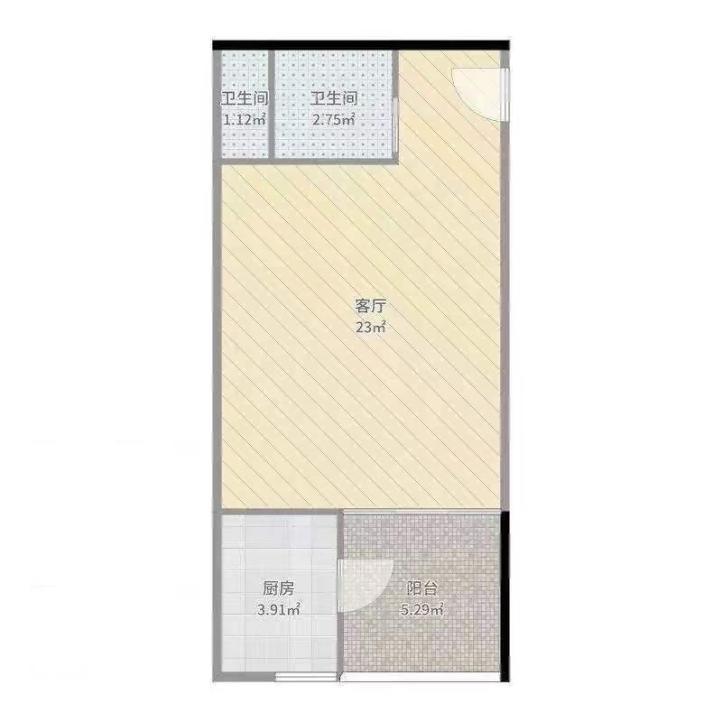 鵲山新村1室0廳主臥出租租金900元/月