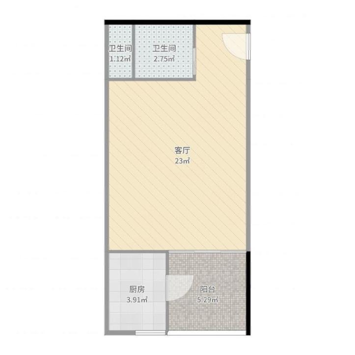 龍勝新村1室0廳主臥出租租金1000元/月