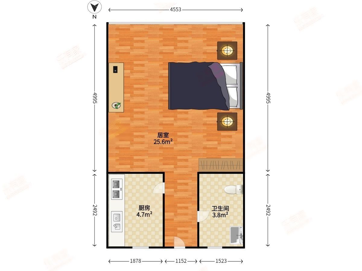 星河上寓1室1廳出租租金3250元/月