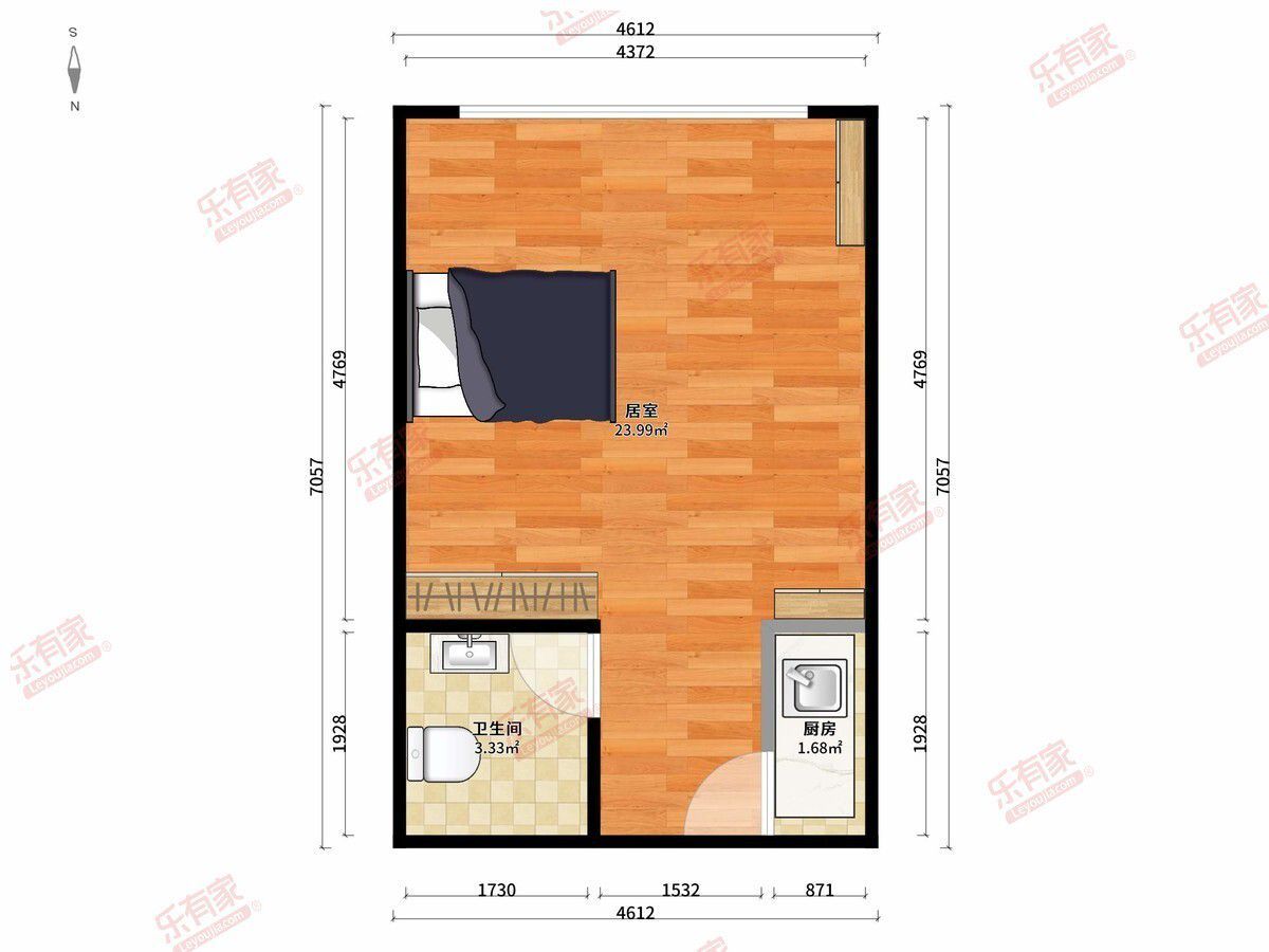 啟迪協信科技園1室0廳出租租金2600元/月