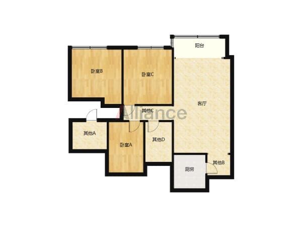 天譽國際公館3室2廳出租租金5500元/月