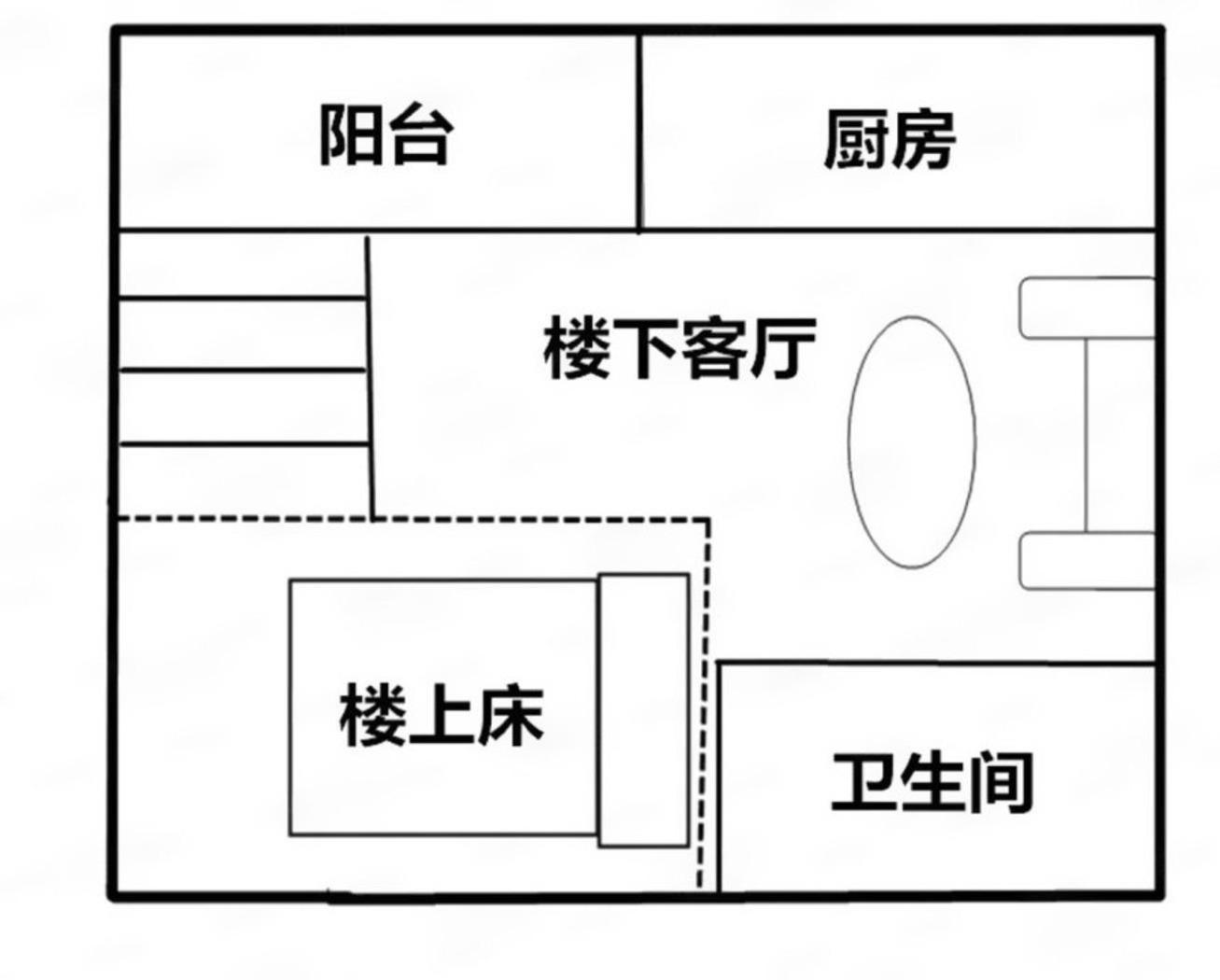園林新村1室1廳出租租金780元/月