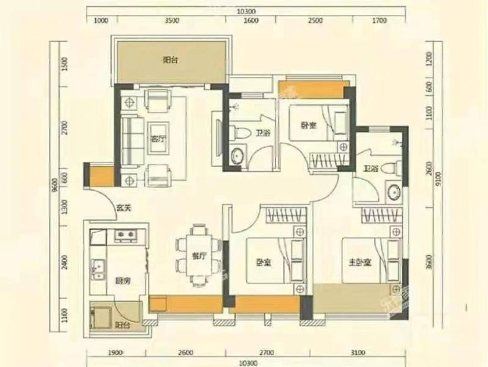 塘尾社區2室1廳出租租金1750元/月