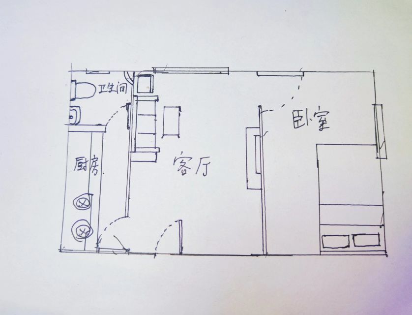 馬山頭村1室1廳出租租金1100元/月