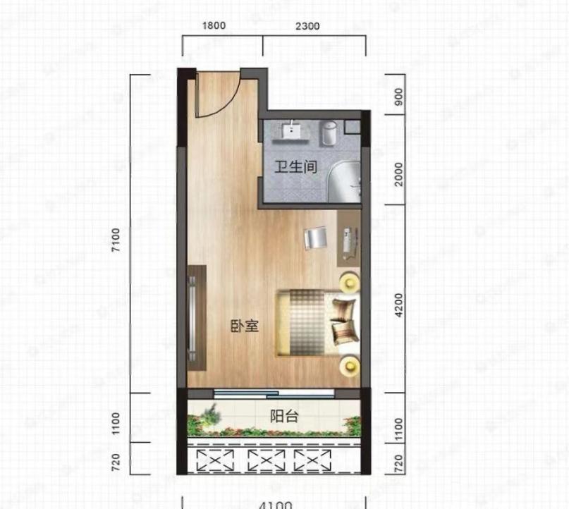 馬山頭村1室0廳主臥出租租金1650元/月
