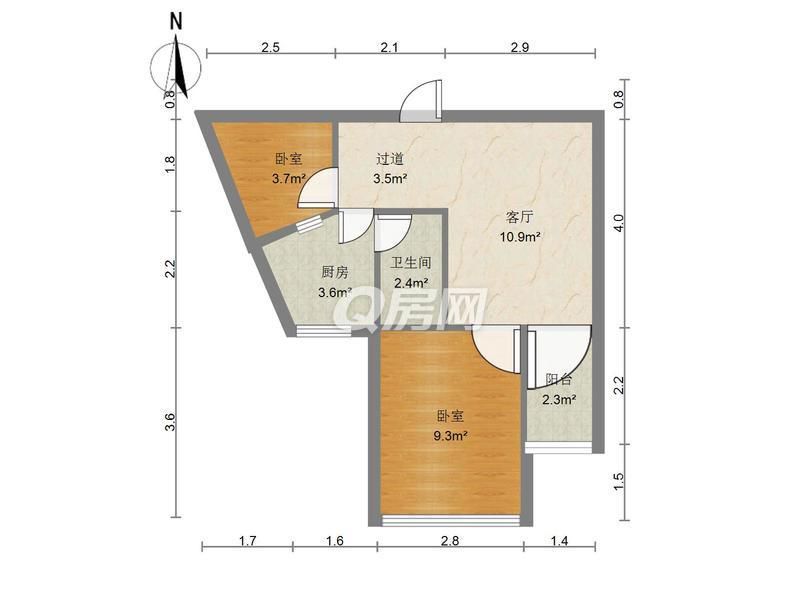 陽光綠地家園2室1廳出租租金3400元/月